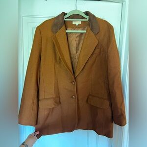 Brooks Brothers Women’s Wool Blazer Size 12 Brown Equestrian Preppy Vintage